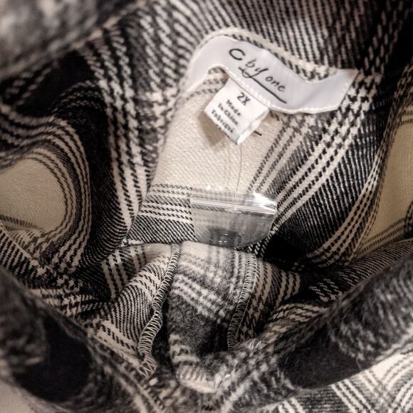 C by one Checked plaid shacket shirt jacket size 2X brand NEW @R - Picture 8 of 11
